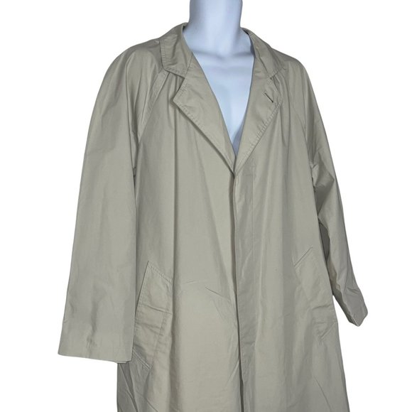 Vintage London Fog Towne Khaki Tan Single Layer Trench Coat Men's 38 Reg - Picture 4 of 9